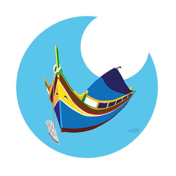 Luzzu Boat Round Series Malta Tile Digital Download A4 For Print PERSONAL USE ONLY