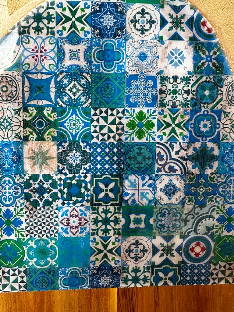 All Blue Mix tile painted-effect acacia wood charcuterie board - Mediterranean home decor by Bonnymia
