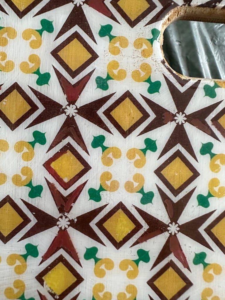 Maltese Cross painted-effect Bamboo Charcuterie Board - Mediterranean home decor by Bonnymia
