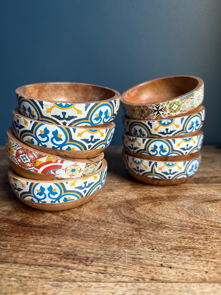 Nanna Blue Tile effect Mini Snack Bowl Calabash Server Salad bowl One - Image 4