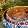 New Mix Tile painted effect Snack Bowl Monkey Pod Salad bowl One - Image 17