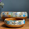 New Mix Tile painted effect Snack Bowl Monkey Pod Salad bowl One - Image 2
