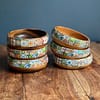 New Mix Tile painted effect Snack Bowl Monkey Pod Salad bowl One - Image 11