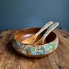 Mix Tile painted effect Acacia Wood Bowl 26x8 cm - Image 8