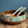 Mix Tile painted effect Acacia Wood Bowl 26x8 cm - Image 7