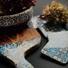 Nanna Blue Tile Painted Effect Charcuterie Olive Wood Board 40 cm Approx - Image 7