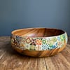 Mix Tile painted effect Acacia Wood Bowl 26x8 cm