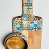New Mix Tile painted effect Snack Bowl Monkey Pod Salad bowl One - Image 39