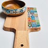 New Mix Tile painted effect Snack Bowl Monkey Pod Salad bowl One - Image 34