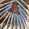 Leaf Cross Engraved Tile Bamboo Salad Utensils Pair - Image 6