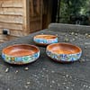 New Mix Tile painted effect Snack Bowl Monkey Pod Salad bowl One - Image 42