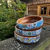 New Mix Tile painted effect Snack Bowl Monkey Pod Salad bowl One - Image 28