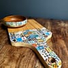 New Mix Tile painted effect Snack Bowl Monkey Pod Salad bowl One - Image 25