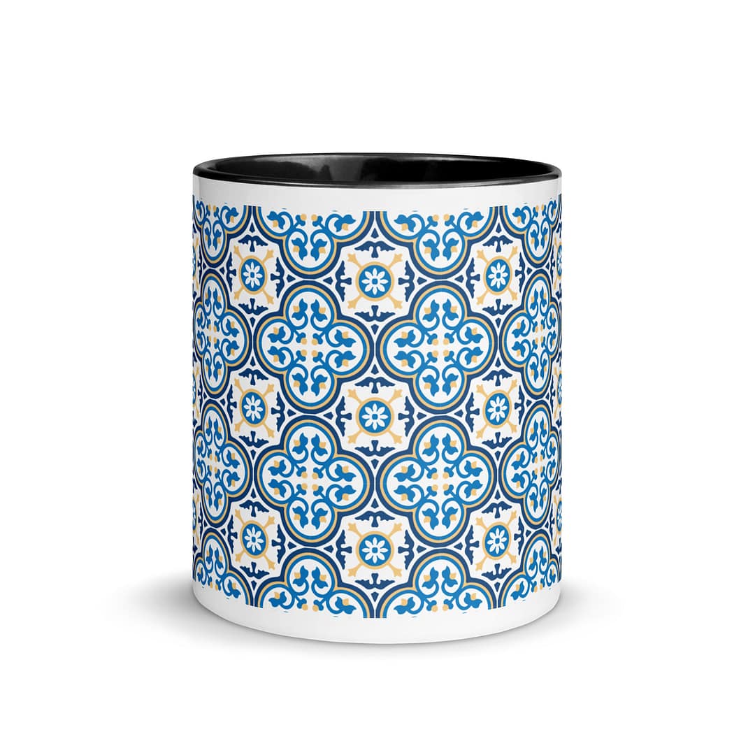 Nanna Blue Tile Mug with Color Inside