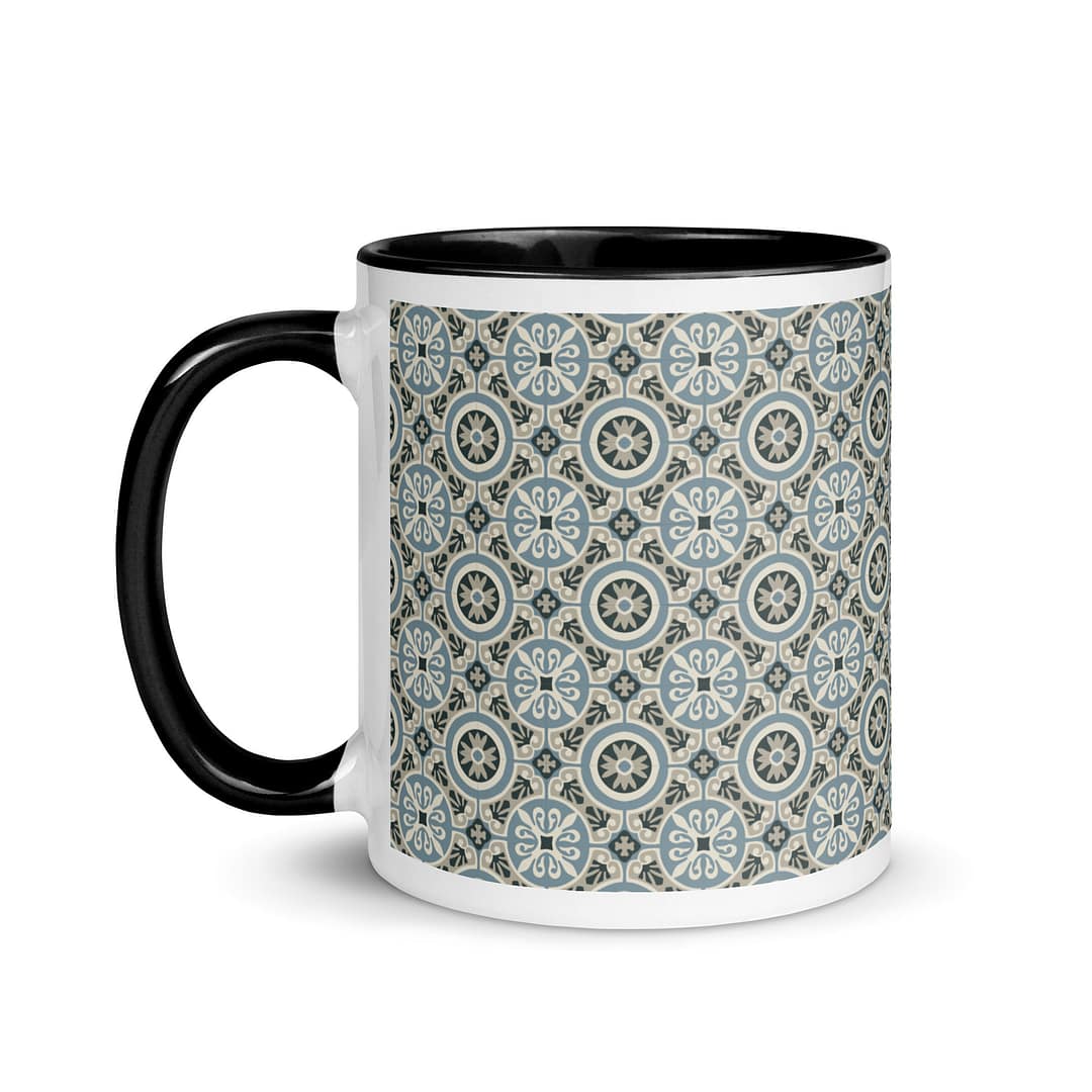 Circle Light Blue Tile Mug with Color Inside - Image 4