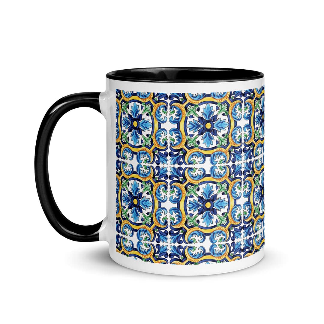 Spanish Tile Mug with Color Inside - Image 4