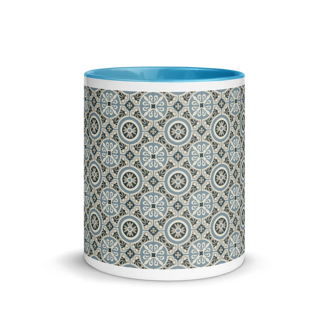 Circle Light Blue Tile Mug with Color Inside - Image 12