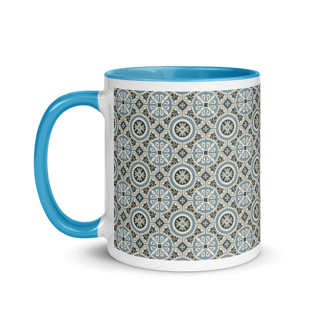 Circle Light Blue Tile Mug with Color Inside - Image 13