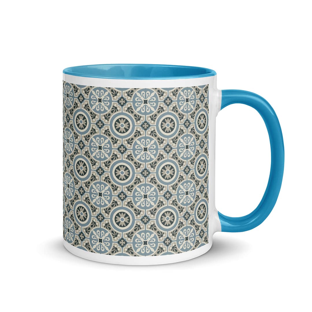 Circle Light Blue Tile Mug with Color Inside - Image 11