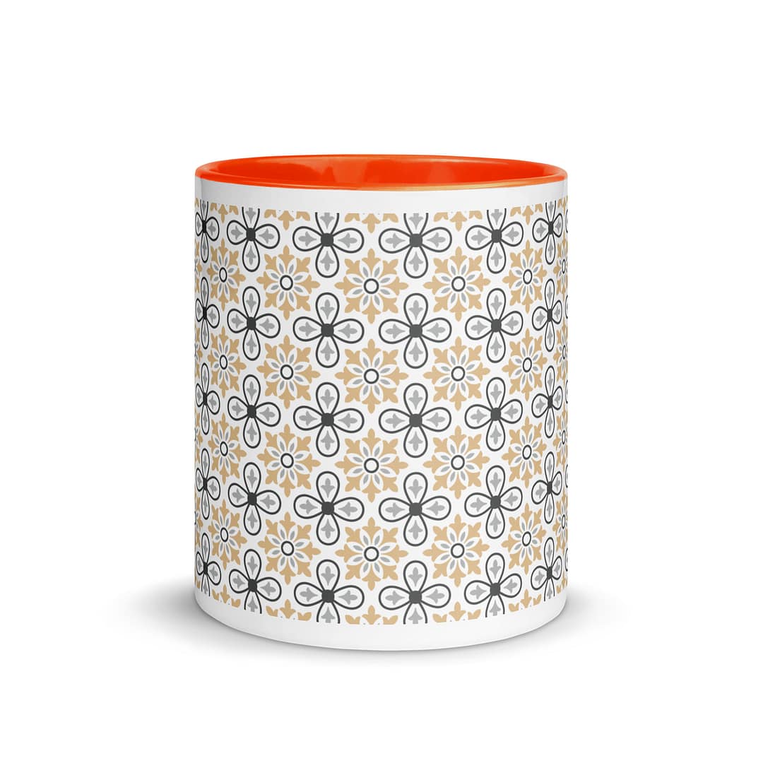 Grey Flower Mug with Color Inside - Image 9