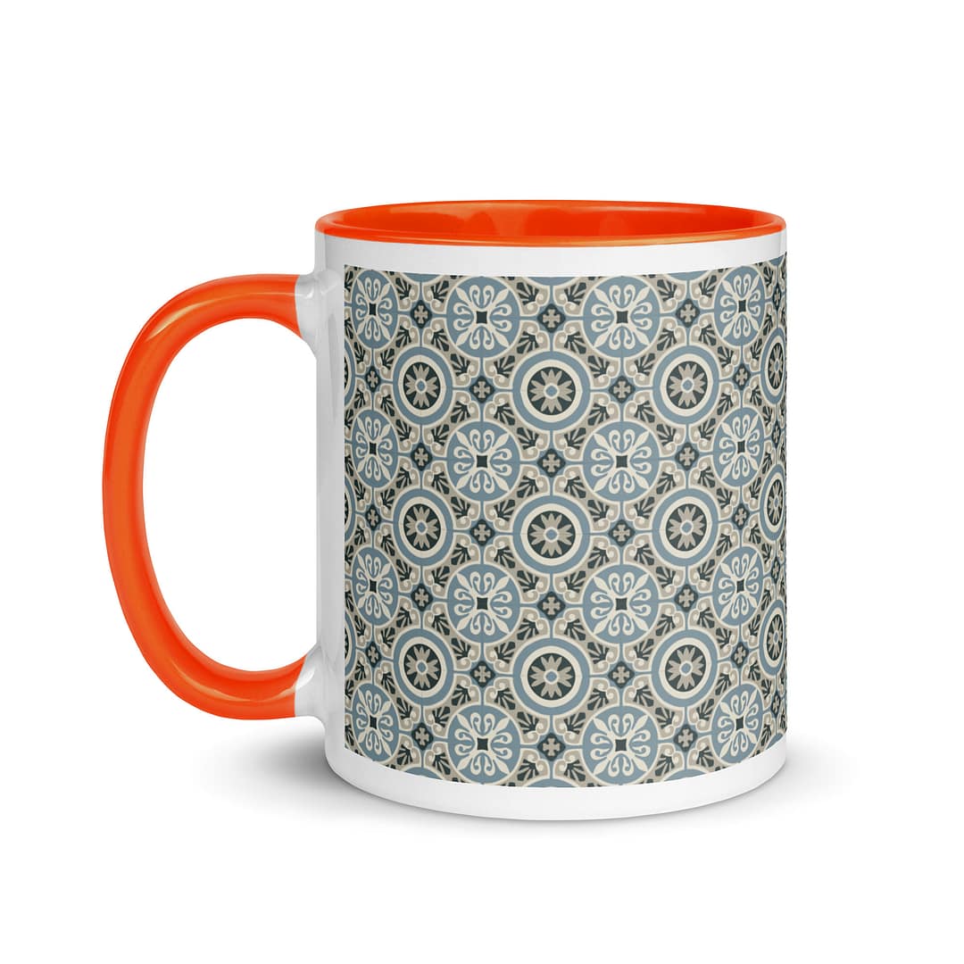 Circle Light Blue Tile Mug with Color Inside - Image 10