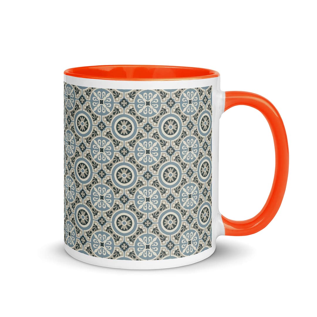 Circle Light Blue Tile Mug with Color Inside - Image 8