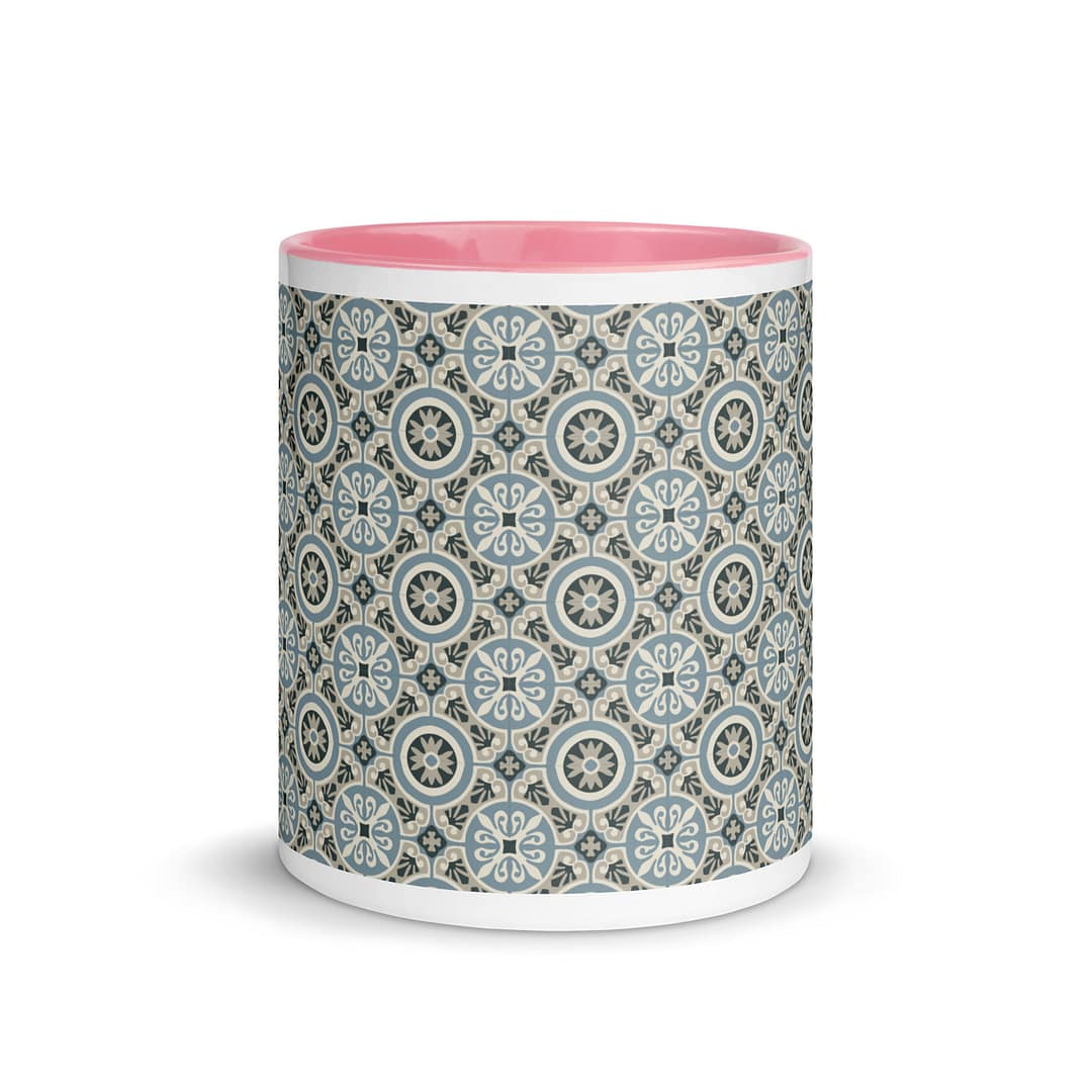 Circle Light Blue Tile Mug with Color Inside - Image 15
