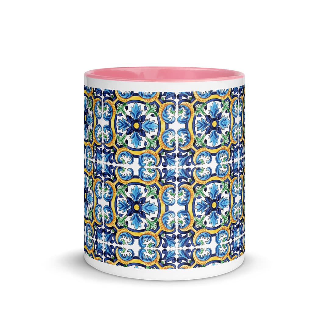 Spanish Tile Mug with Color Inside - Image 15