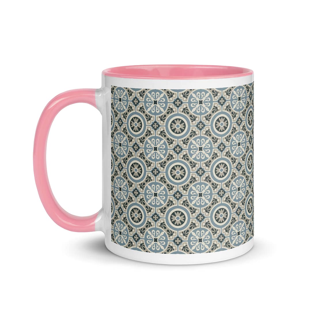 Circle Light Blue Tile Mug with Color Inside - Image 16