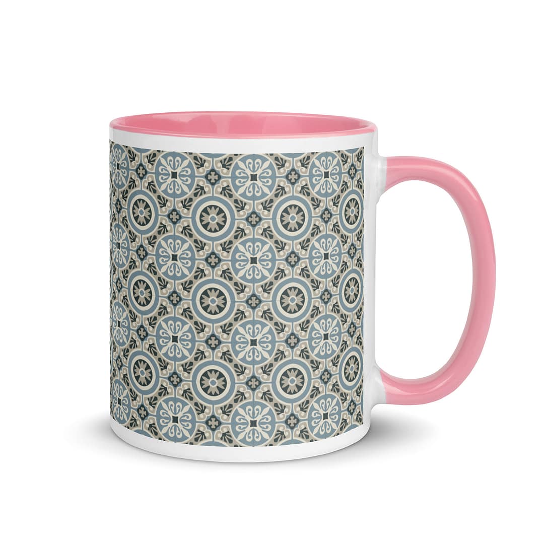 Circle Light Blue Tile Mug with Color Inside - Image 14