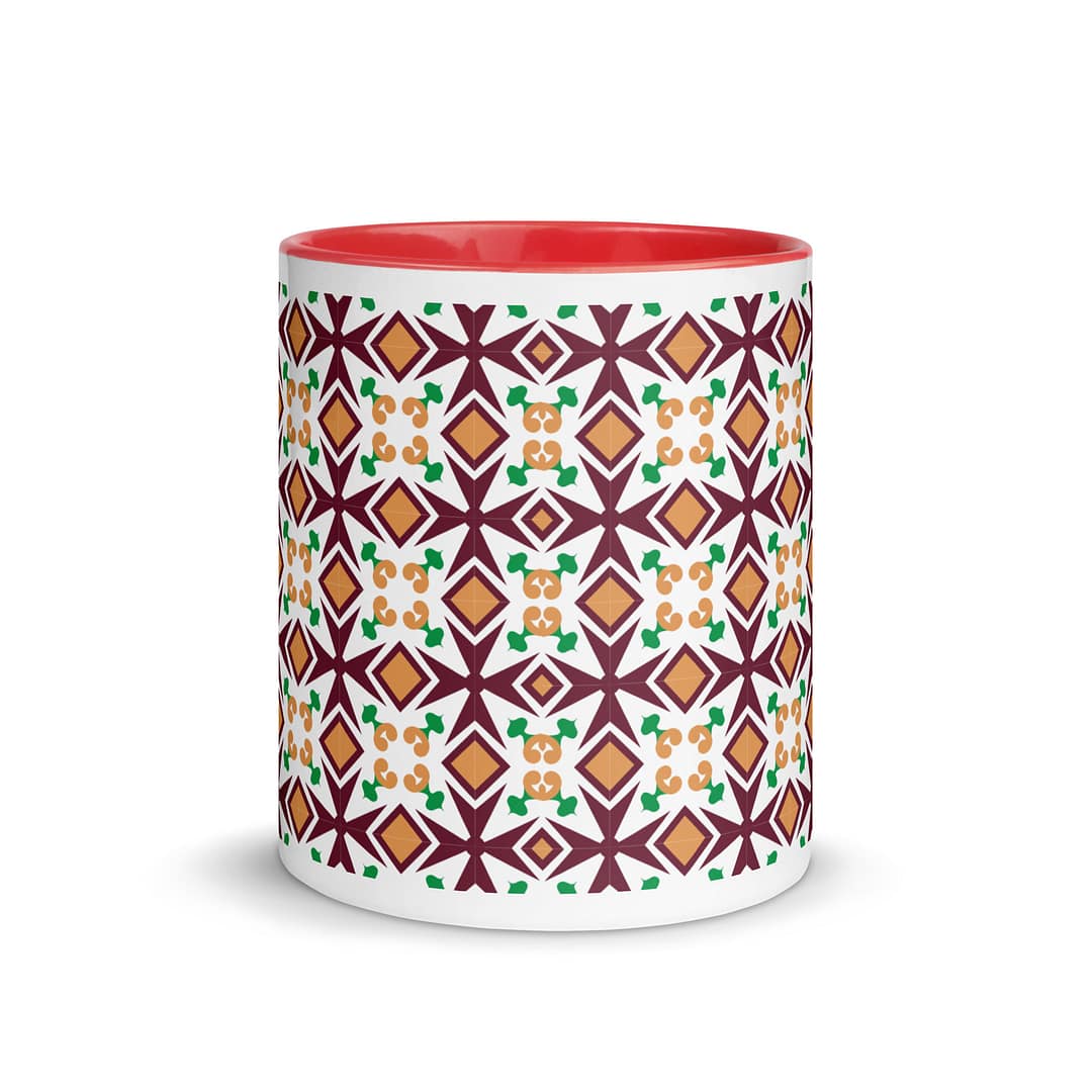 Malta Cross Tile Mug with Color Inside - Image 6