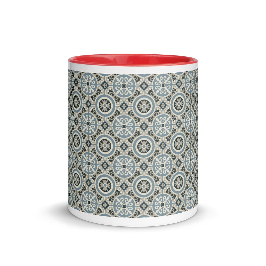 Circle Light Blue Tile Mug with Color Inside - Image 6