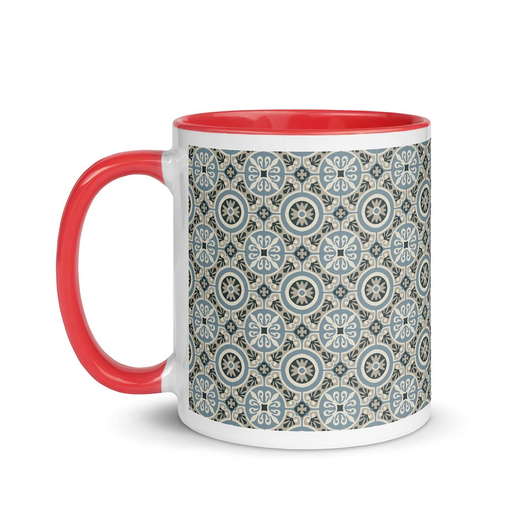 Circle Light Blue Tile Mug with Color Inside - Image 7