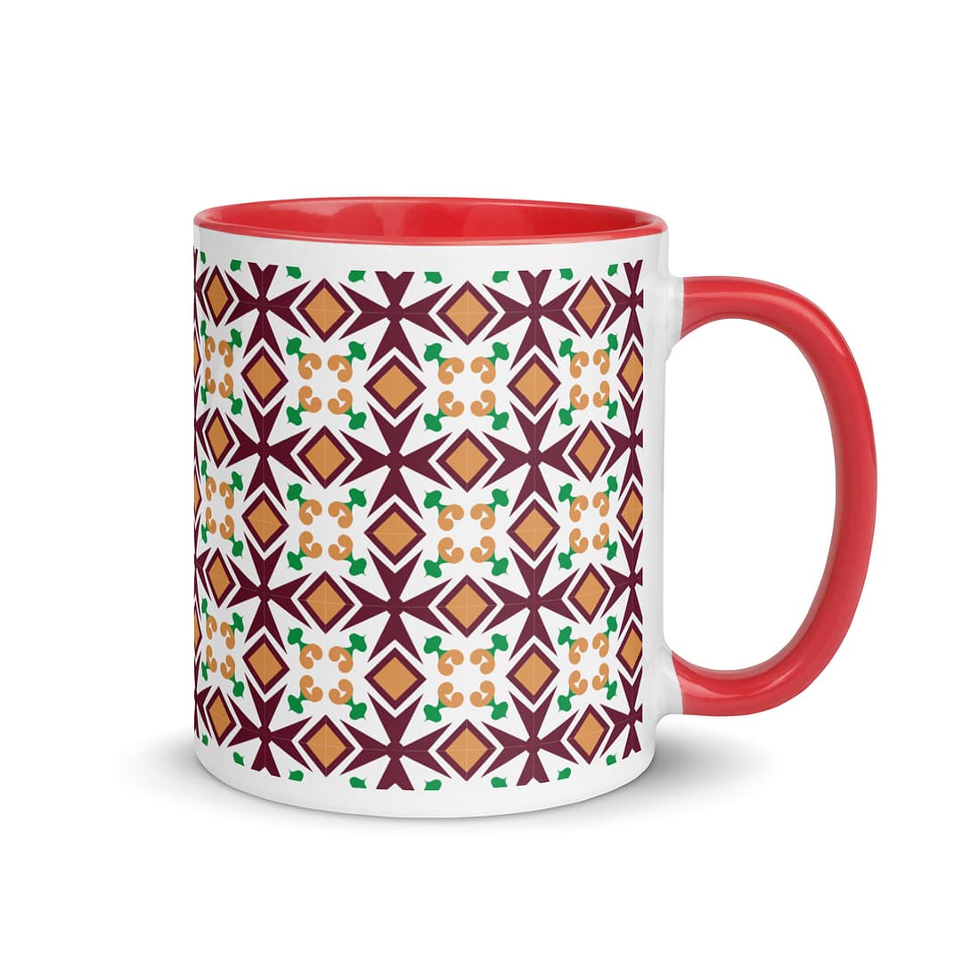 Malta Cross Tile Mug with Color Inside - Image 5