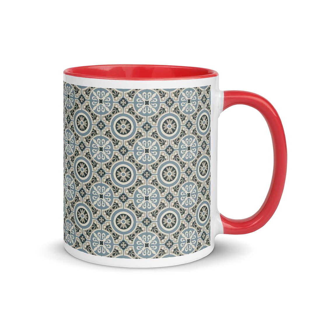 Circle Light Blue Tile Mug with Color Inside - Image 5