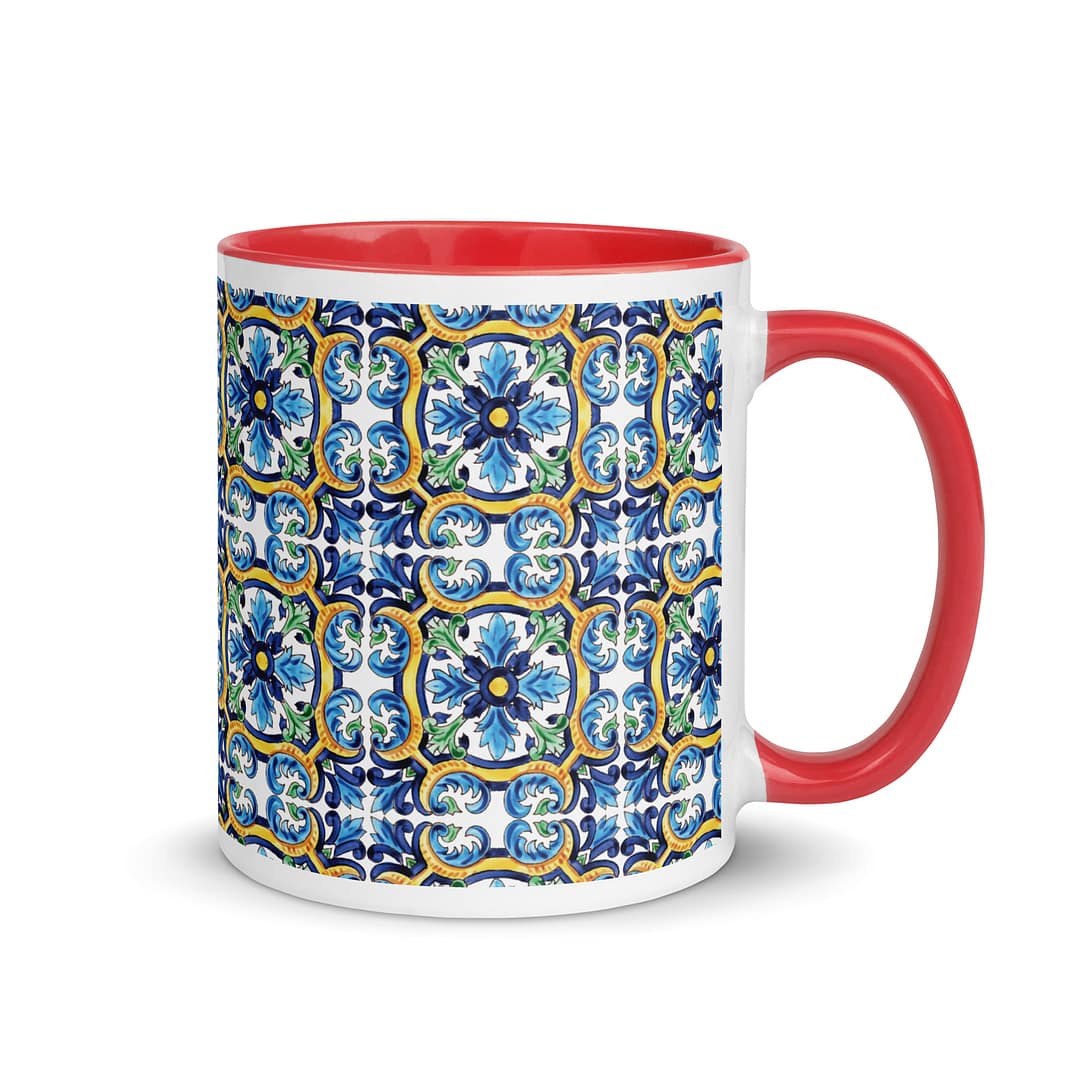Spanish Tile Mug with Color Inside - Image 5