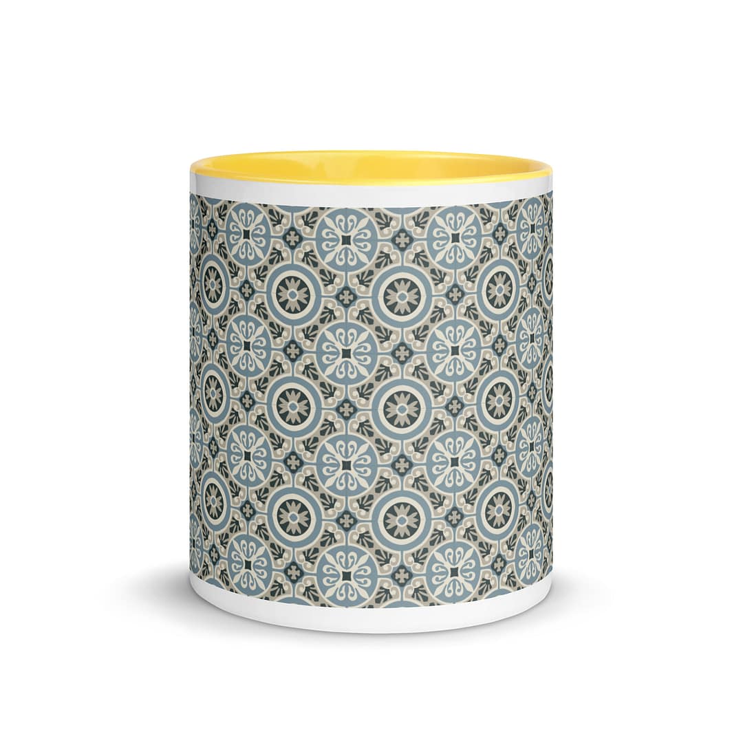Circle Light Blue Tile Mug with Color Inside
