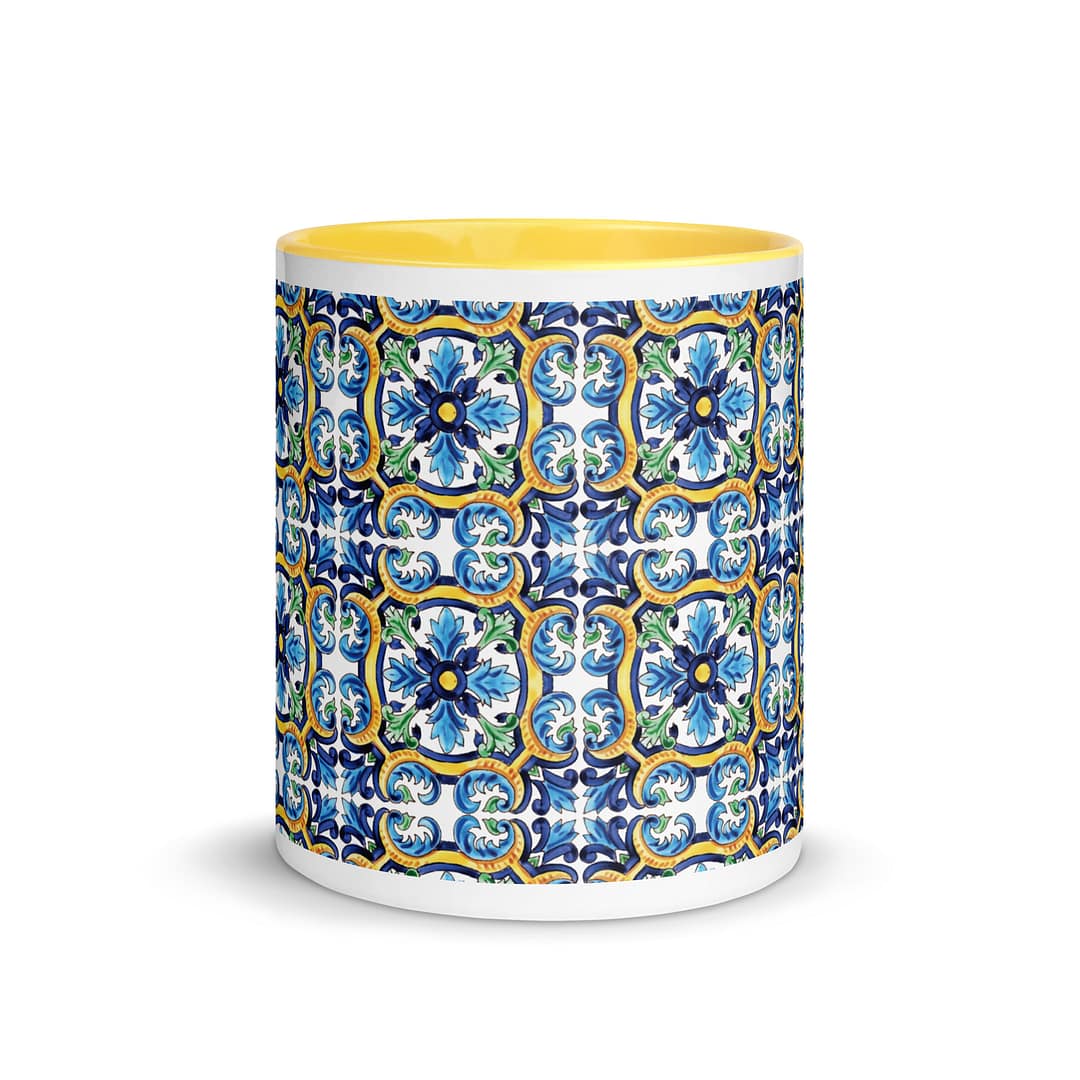 Spanish Tile Mug with Color Inside