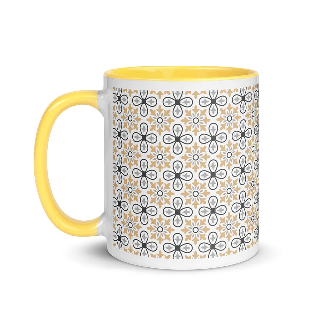 Grey Flower Mug with Color Inside - Image 18