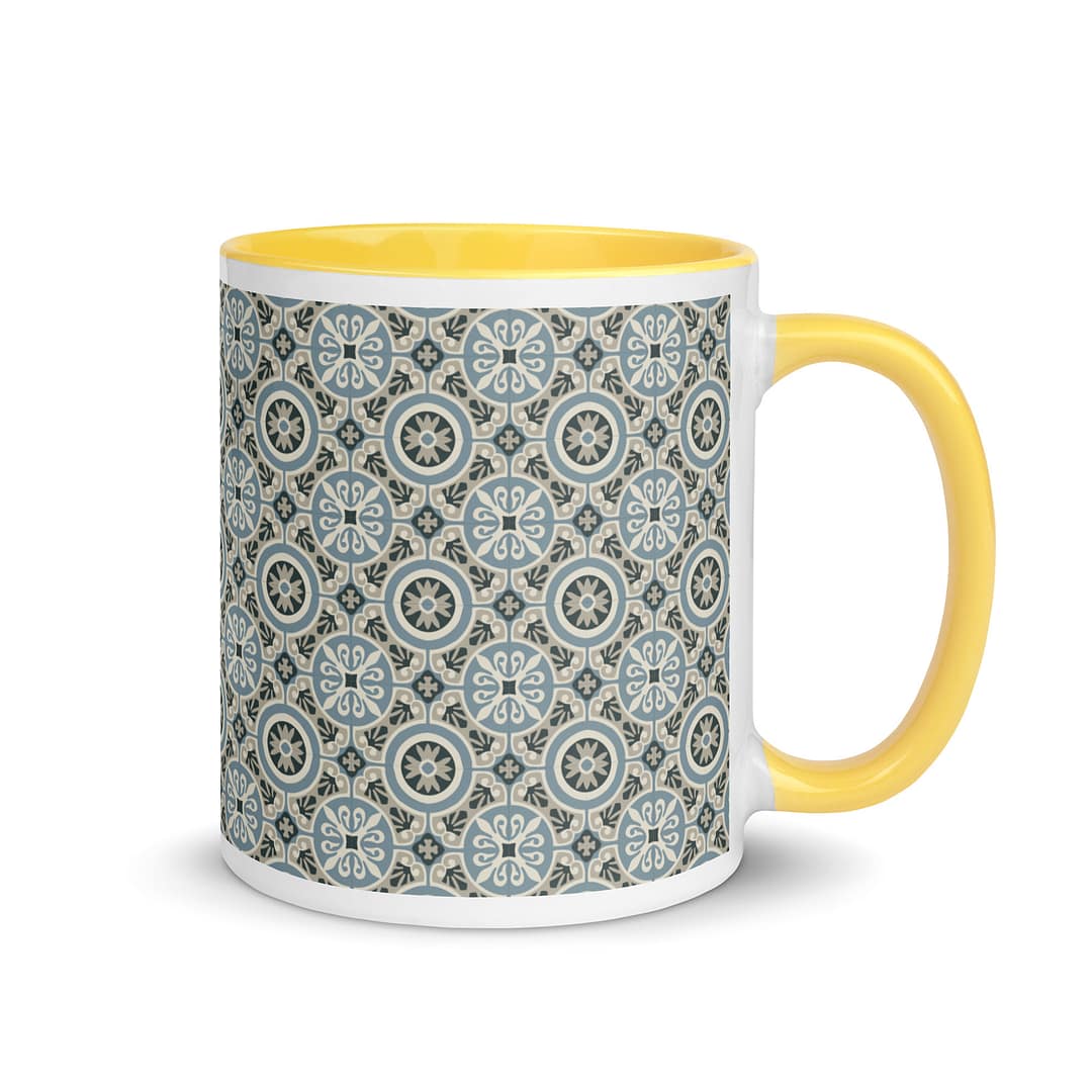Circle Light Blue Tile Mug with Color Inside - Image 17