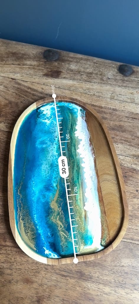 Wave Blue Painted Wave Acacia Wood Droplet Tray 30x20cm - Image 9
