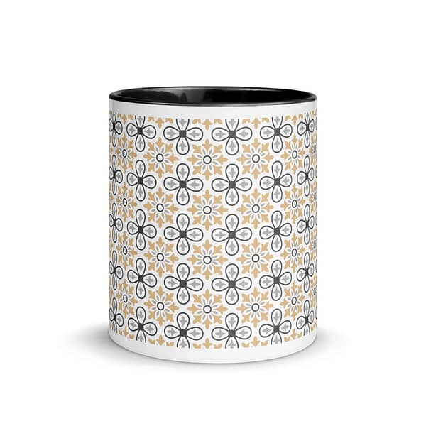 Grey Flower Mug with Color Inside - Image 3