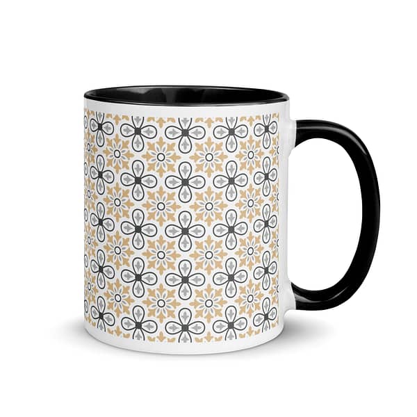 Grey Flower Mug with Color Inside - Image 2