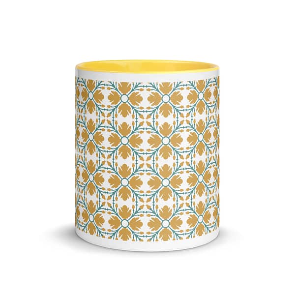 Yellow Flower Mug with Color Inside