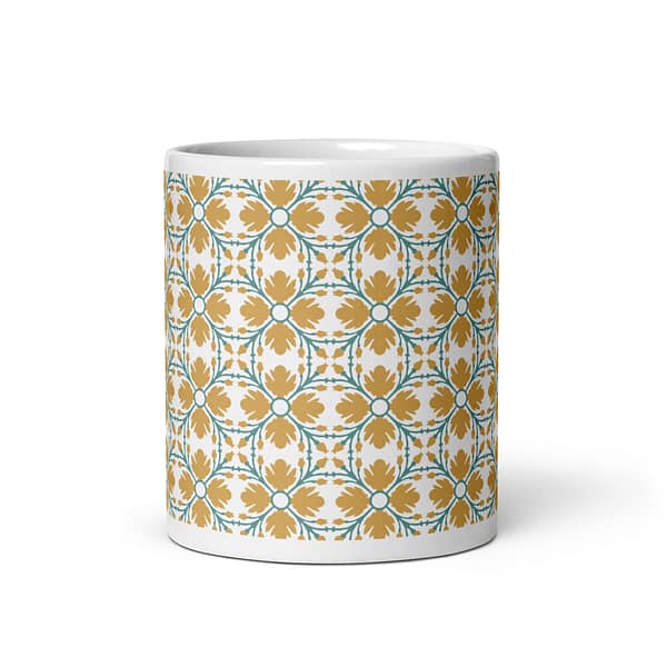 Yellow Flower Nanna's Kitchen White glossy mug - Image 3