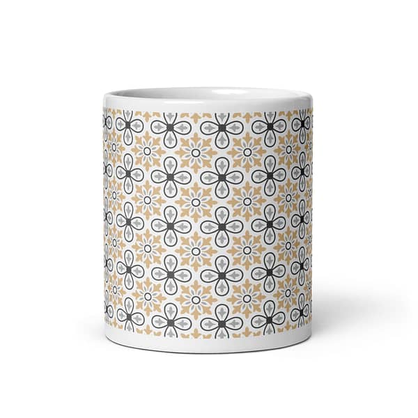 Grey Flower Nanna's Kitchen White glossy mug - Image 3