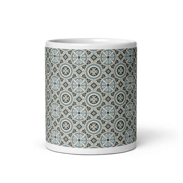 Circle Light Blue Nanna's Kitchen White glossy mug - Image 3