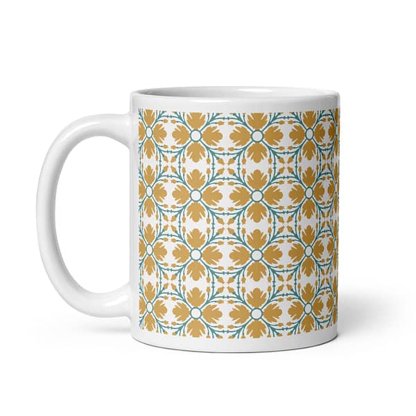 Yellow Flower Nanna's Kitchen White glossy mug - Image 2