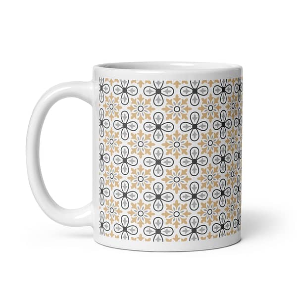 Grey Flower Nanna's Kitchen White glossy mug - Image 2