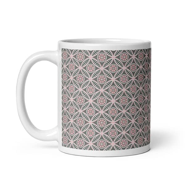 Pink Flower Nanna's Kitchen White glossy mug - Image 2